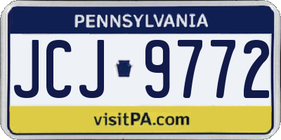 PA license plate JCJ9772