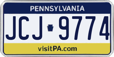 PA license plate JCJ9774