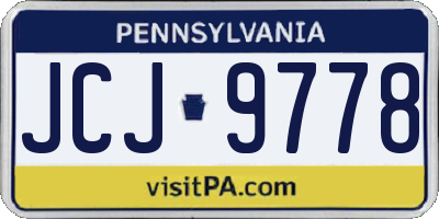 PA license plate JCJ9778