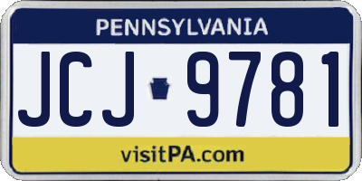 PA license plate JCJ9781