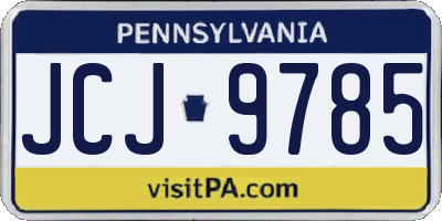 PA license plate JCJ9785