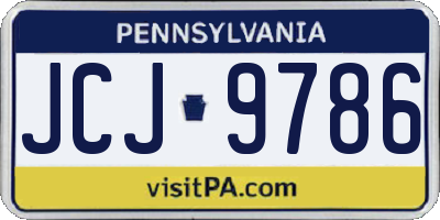 PA license plate JCJ9786