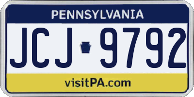 PA license plate JCJ9792