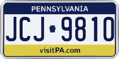 PA license plate JCJ9810