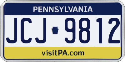 PA license plate JCJ9812
