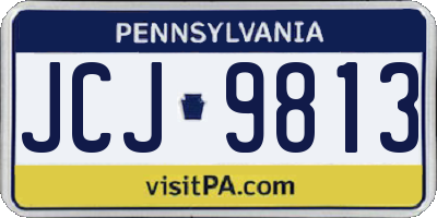 PA license plate JCJ9813