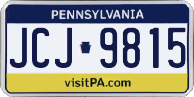 PA license plate JCJ9815