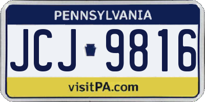 PA license plate JCJ9816
