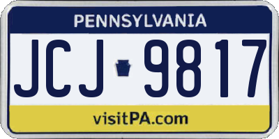 PA license plate JCJ9817