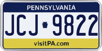 PA license plate JCJ9822