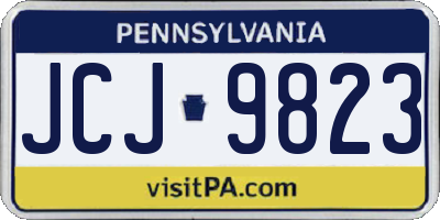 PA license plate JCJ9823