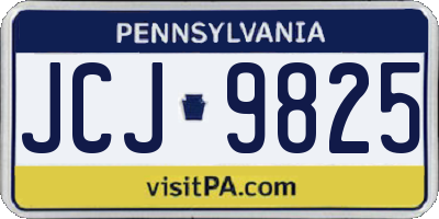 PA license plate JCJ9825