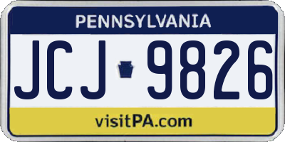 PA license plate JCJ9826