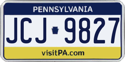 PA license plate JCJ9827