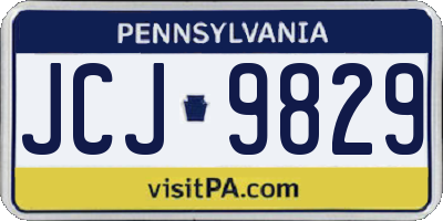 PA license plate JCJ9829