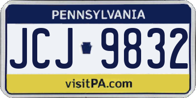 PA license plate JCJ9832