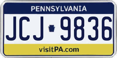 PA license plate JCJ9836