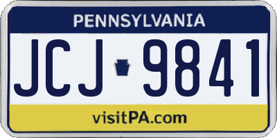 PA license plate JCJ9841