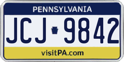 PA license plate JCJ9842