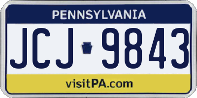 PA license plate JCJ9843