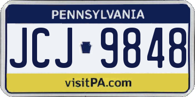 PA license plate JCJ9848
