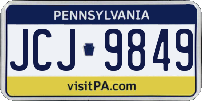 PA license plate JCJ9849