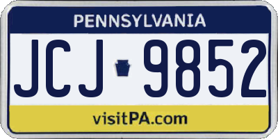 PA license plate JCJ9852