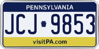PA license plate JCJ9853