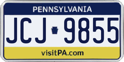 PA license plate JCJ9855