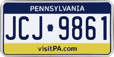 PA license plate JCJ9861