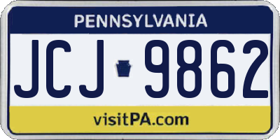 PA license plate JCJ9862