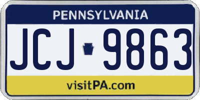 PA license plate JCJ9863