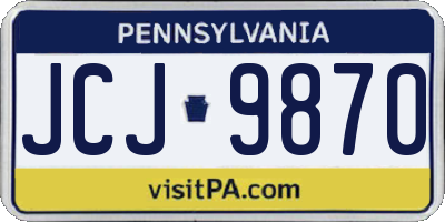 PA license plate JCJ9870