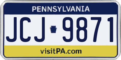PA license plate JCJ9871