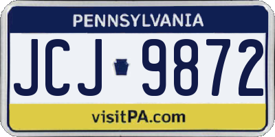 PA license plate JCJ9872