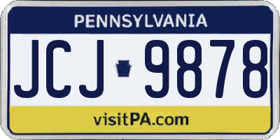 PA license plate JCJ9878