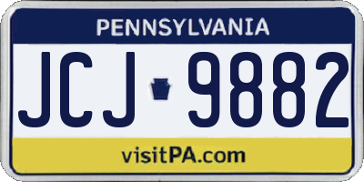 PA license plate JCJ9882