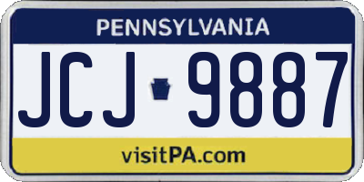 PA license plate JCJ9887