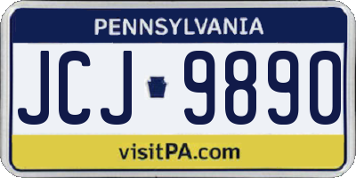 PA license plate JCJ9890