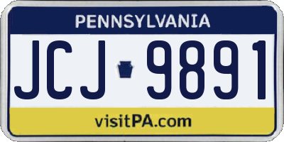 PA license plate JCJ9891