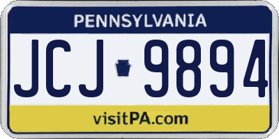 PA license plate JCJ9894