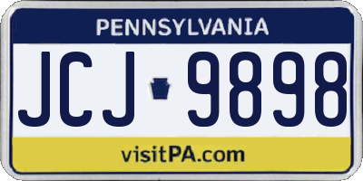 PA license plate JCJ9898