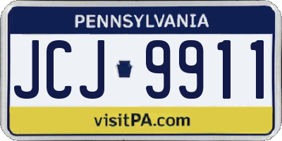 PA license plate JCJ9911