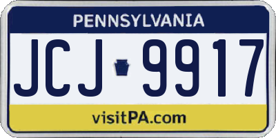 PA license plate JCJ9917