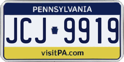 PA license plate JCJ9919