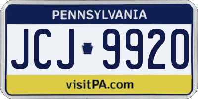 PA license plate JCJ9920