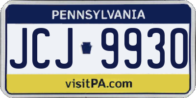PA license plate JCJ9930