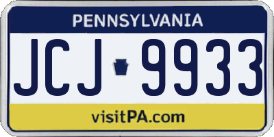 PA license plate JCJ9933