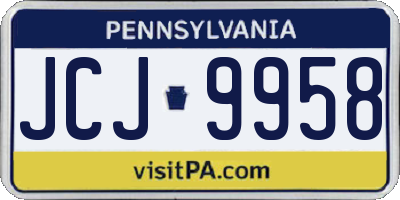 PA license plate JCJ9958