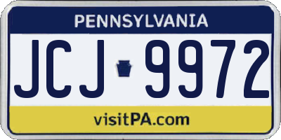 PA license plate JCJ9972